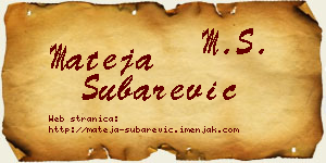 Mateja Šubarević vizit kartica